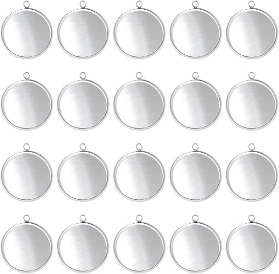 Jewelry Making Tray - 20 Buah Baki Liontin Bulat dari