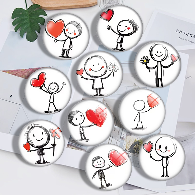 Jewelry Making Drawing - Gambar Hati dengan Pensil 10pcs 12mm14mm/16mm/18mm/20mm/25mm