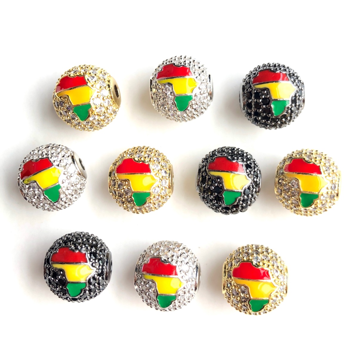 Jewelry Making History - 6 buah manik-manik bola bundar berbentuk