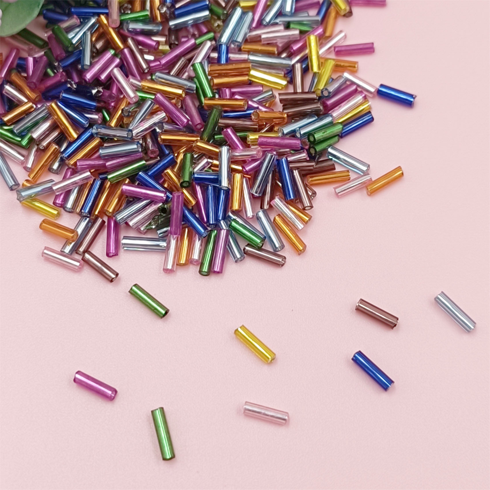 Crimp Bead Tube - 200 buah 2*7mm tabung kaca manik-manik