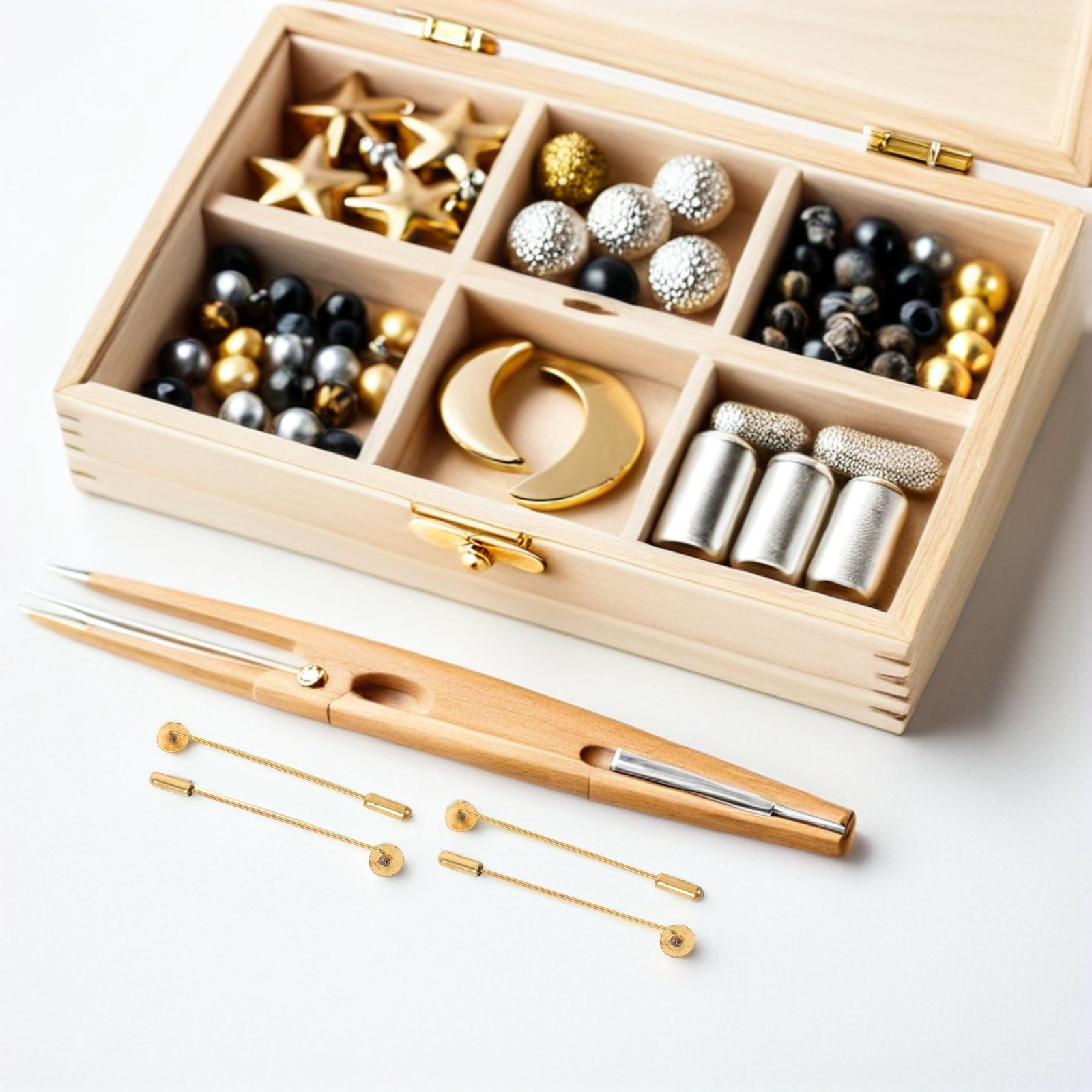 50 Set Bahan Dasar Pin Kerah B - Jewelry Making Tray ulasan dan harga