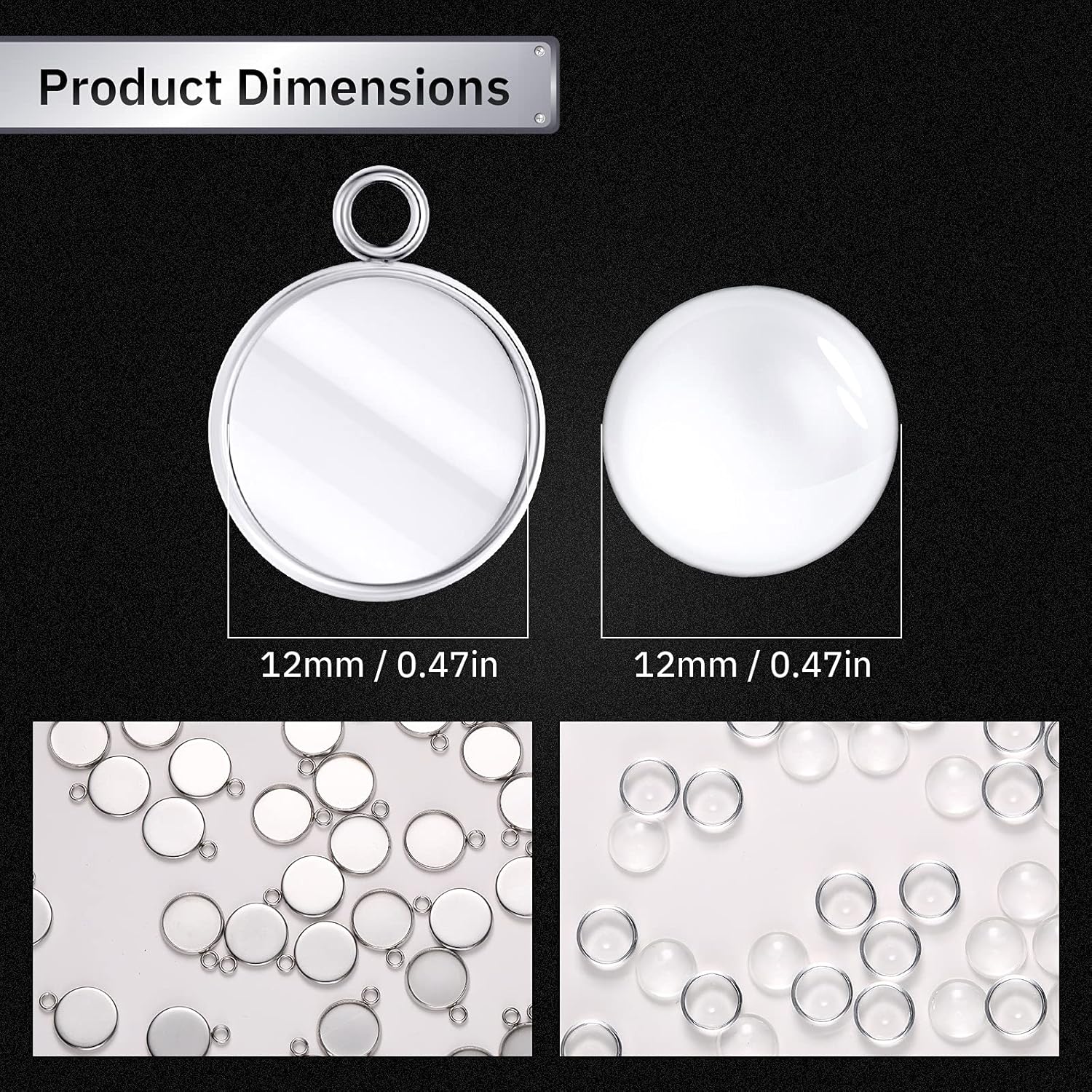 20 Buah Baki Liontin Bulat dar - Jewelry Making Tray ulasan dan harga