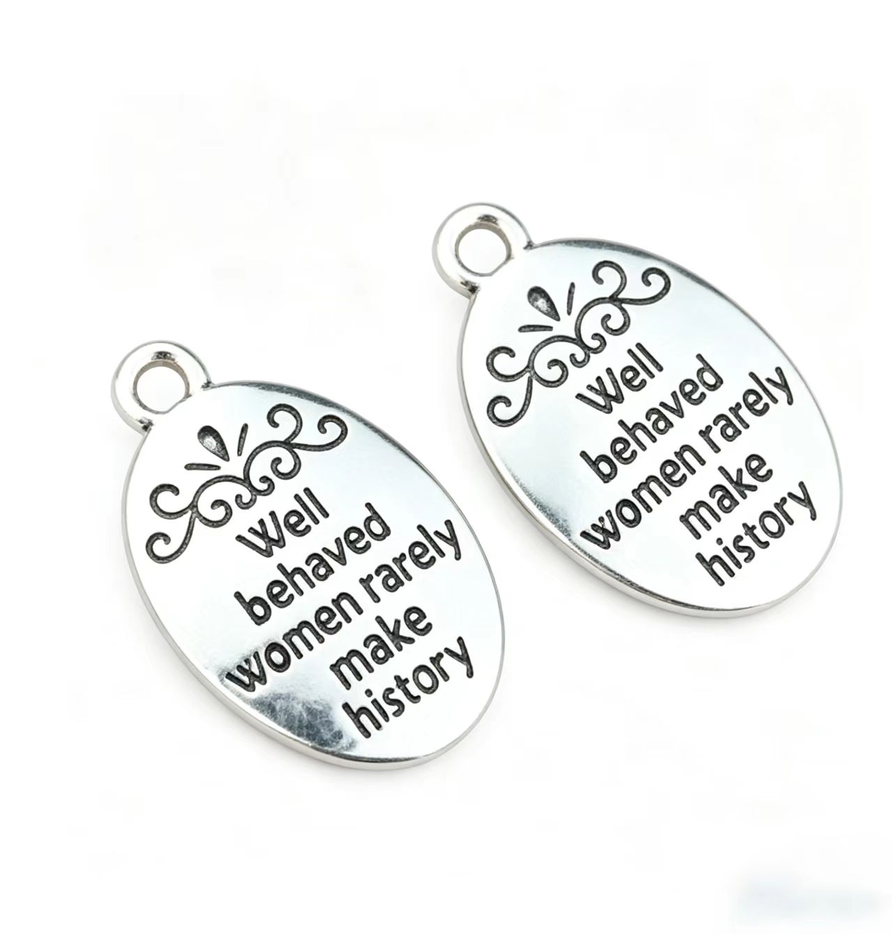 10 Buah/Lot Jimat Huruf Berlap - Jewelry Making History ulasan dan harga