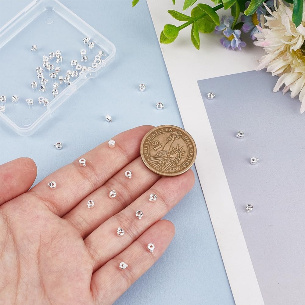 60 buah manik Crimp kuningan 9 - Jewelry Making Kit ulasan dan harga