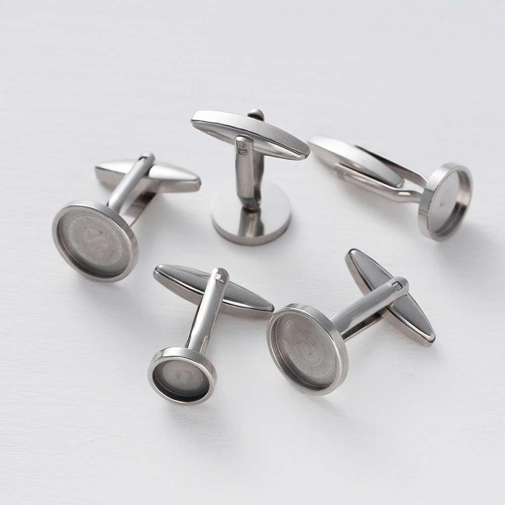 5Pcs Bingkai Kancing Manset Ba - Jewelry Making Tray ulasan dan harga