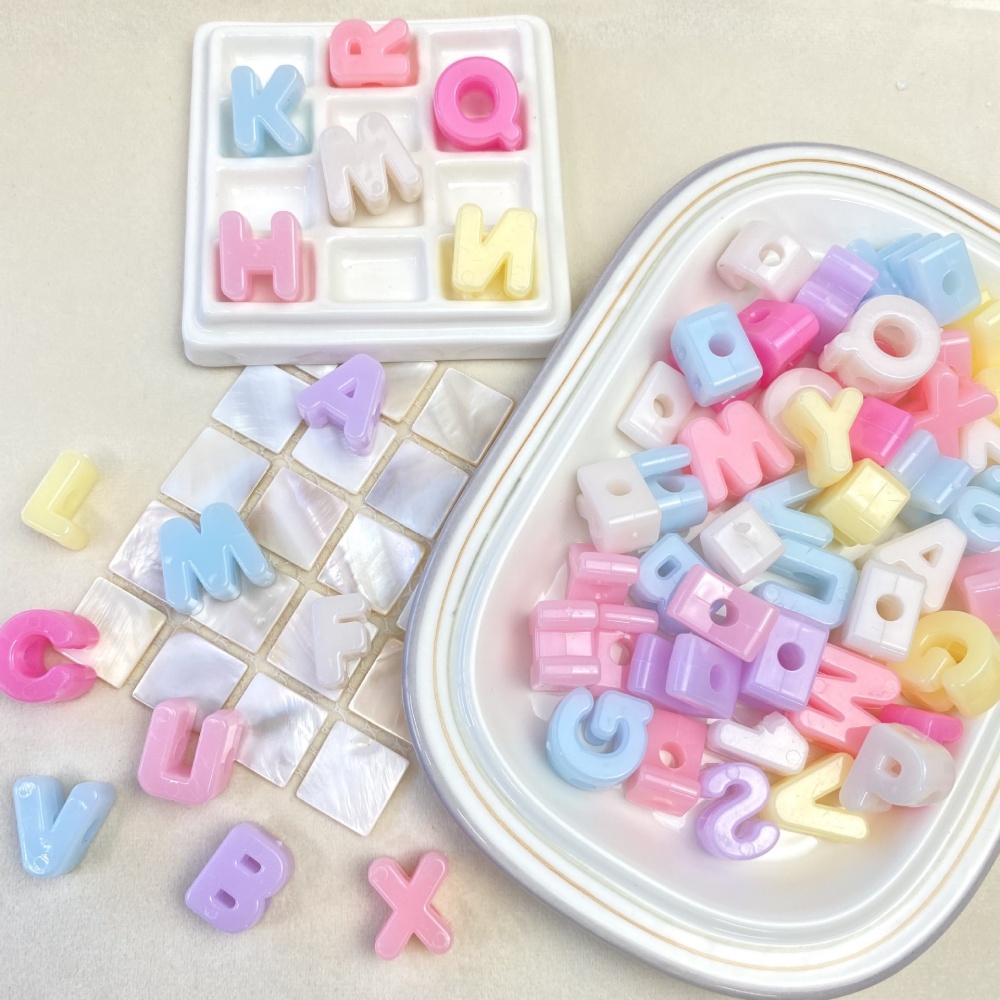 10/50/100PCS Manik-manik Huruf - Jewelry Making Online ulasan dan harga