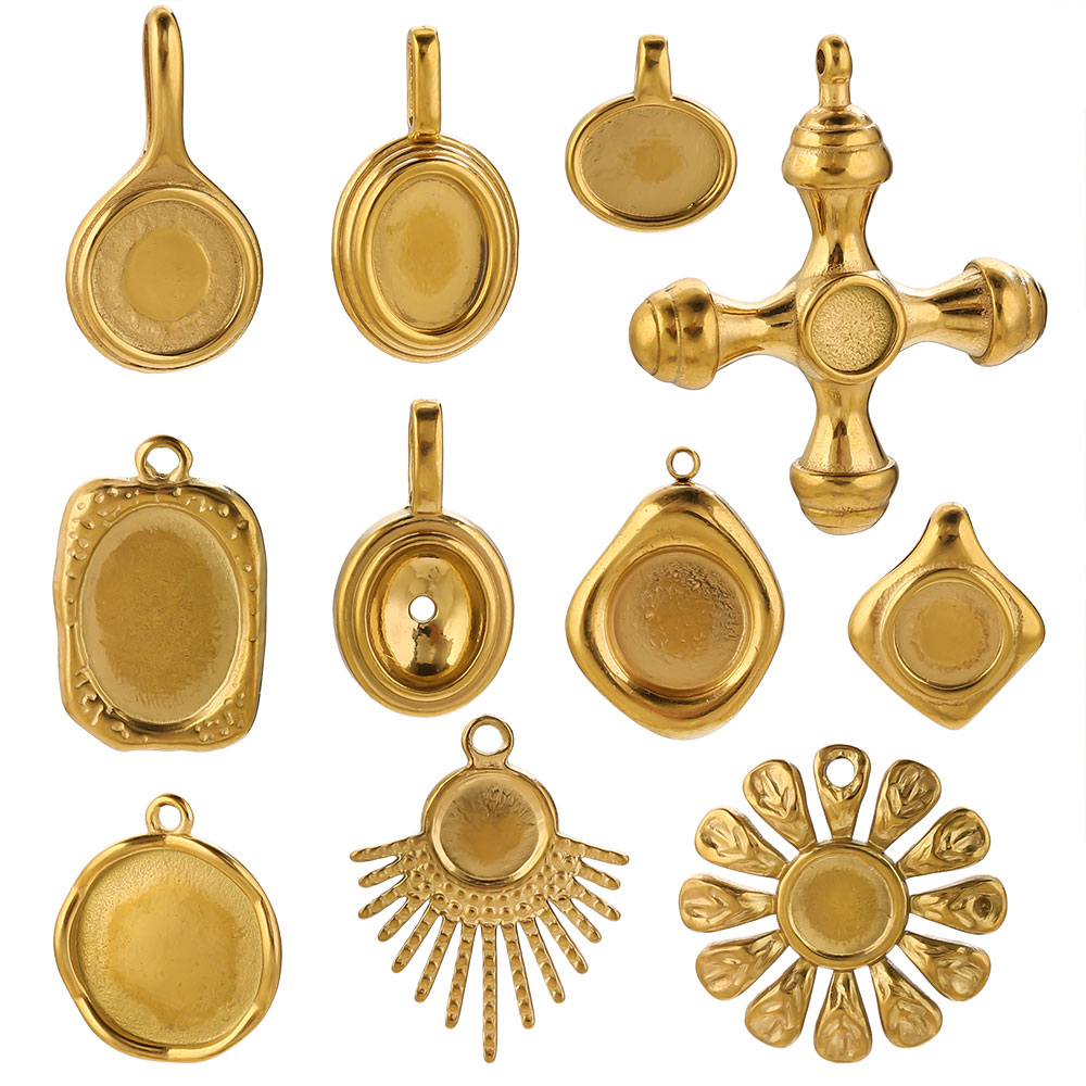 4-5PCS Bahan Dasar Liontin Ova - Jewelry Making Tray ulasan dan harga